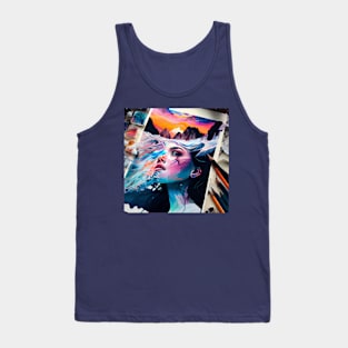 Abstract Painting of Girl Besides a Glacier Tank Top